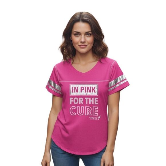 Susan G Komen Shirt Womens 2XL Pink In Pink For The Cure Breast Cancer Awareness - Picture 1 of 11